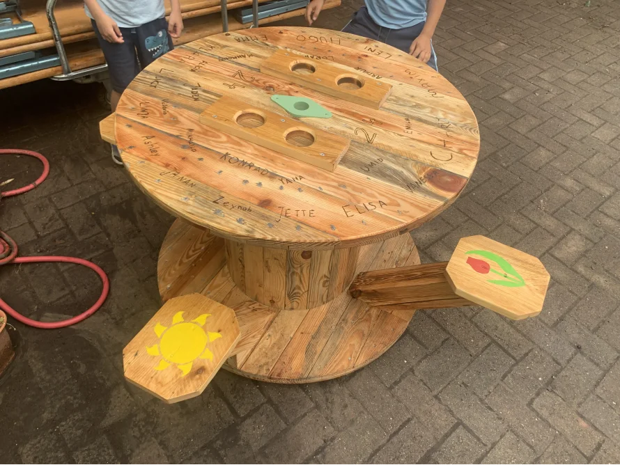 Upcycling Tisch aus einer Holzspule