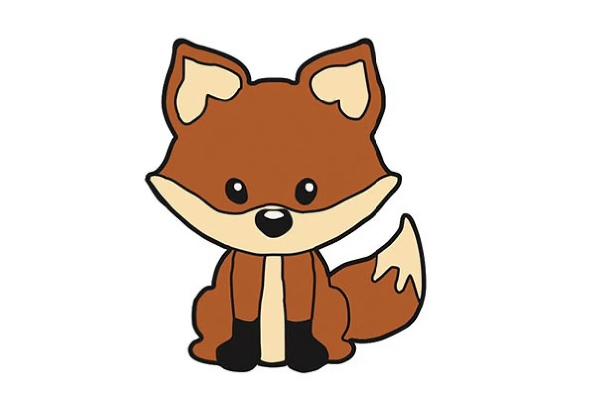 Ein süßer sitzender Fuchs