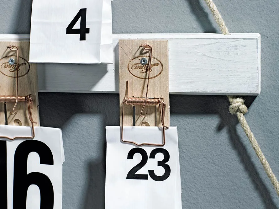 Adventskalender mit Mausefallen