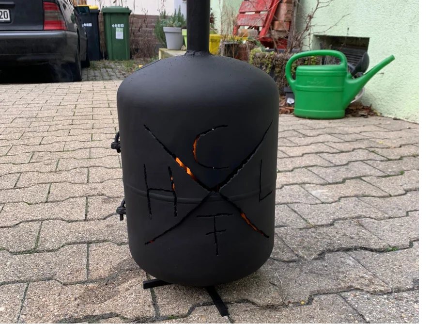 Selbstgebauter Ofen aus Gasflasche
