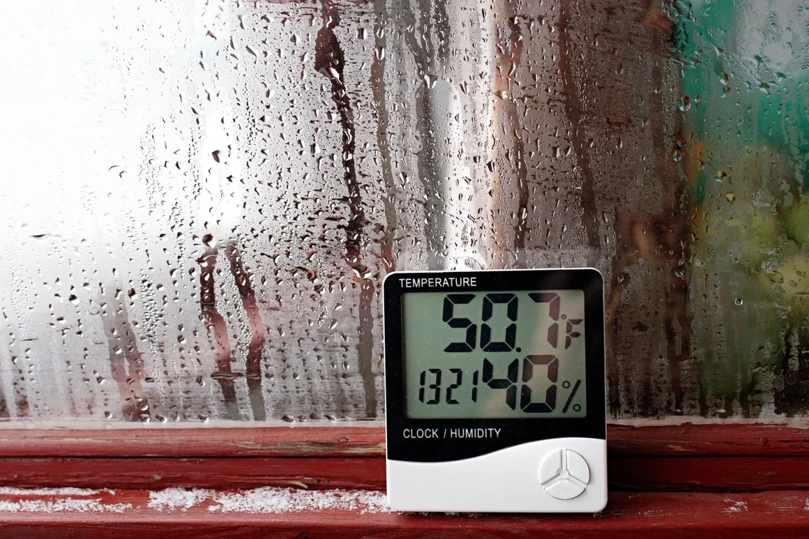 Digitales Thermometer auf Fensterbank