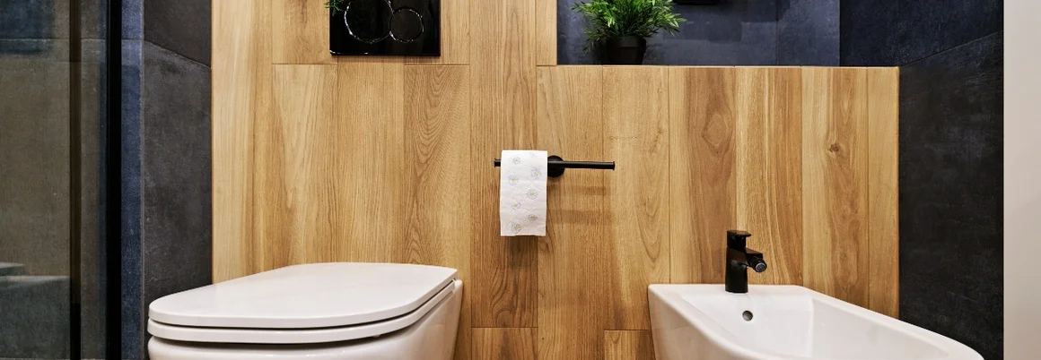 Moderne Toilette und Bidet