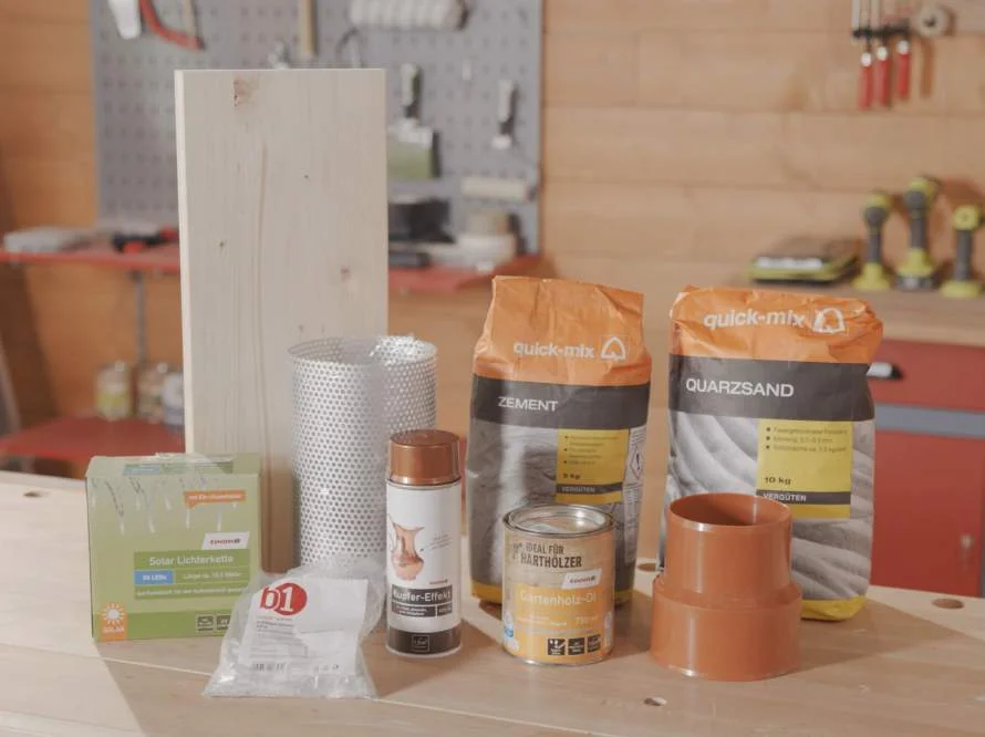 Materialien für einen Betonsockel