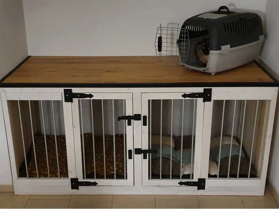 Doppelhundehütte mit Transportbox