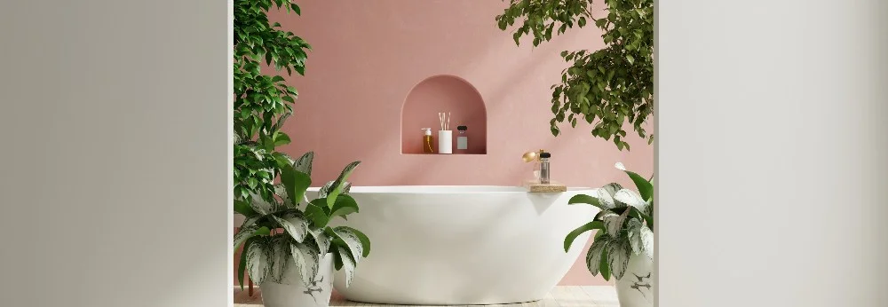 Badezimmer mit Pflanzen