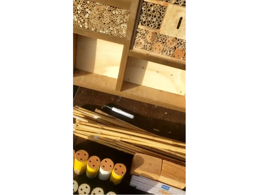 Insektenhotel und Baumaterial