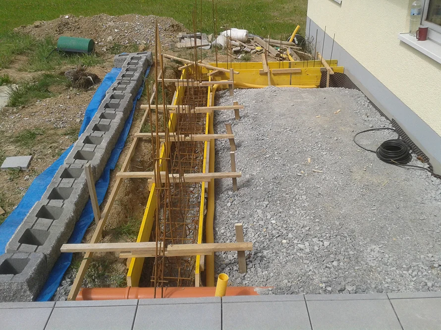 Fundament eines Gartenhauses