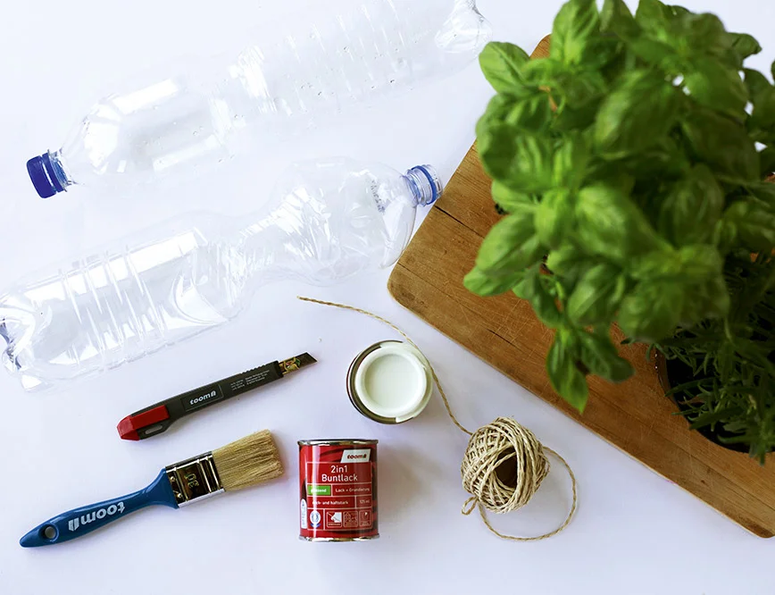 Material für Upcycling-Blumentopf