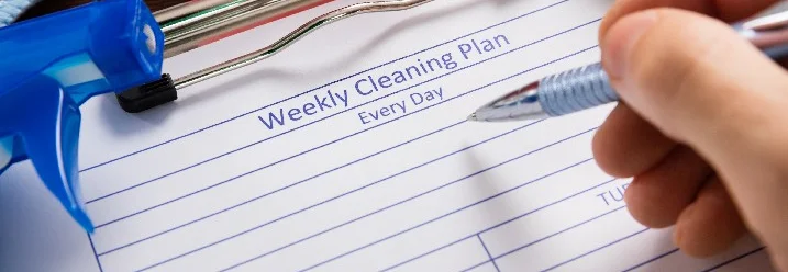 Person schreibt mit Stift auf einen Plan