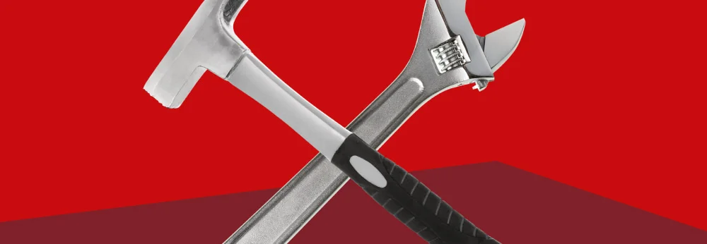 Hammer und Schraubenschlüssel