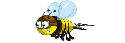 Fliegende Biene mit Fliegerbrille
